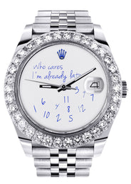 Rolex Datejust 41 Watch | 41 MM | "Who Cares I'm Already Late" Custom Dial | Jubilee Band