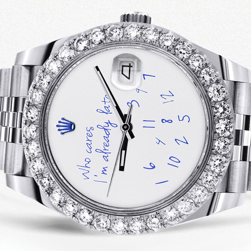 Rolex Datejust 41 Watch | 41 MM | "Who Cares I'm Already Late" Custom Dial | Jubilee Band