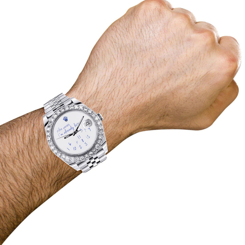 Rolex Datejust 41 Watch | 41 MM | "Who Cares I'm Already Late" Custom Dial | Jubilee Band
