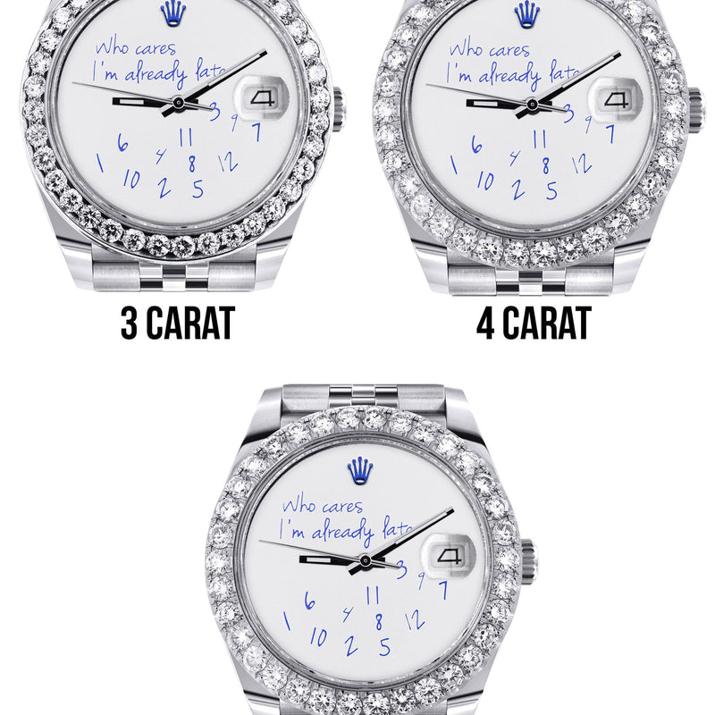 Rolex Datejust 41 Watch | 41 MM | "Who Cares I'm Already Late" Custom Dial | Jubilee Band