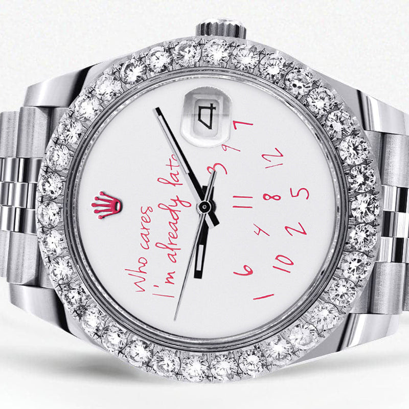 Rolex Datejust 41 Watch | 41 MM | "Who Cares I'm Already Late" Custom Dial | Jubilee Band