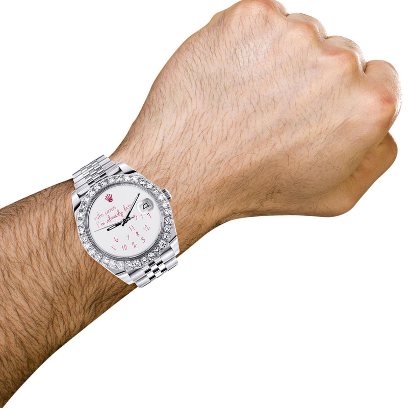 Rolex Datejust 41 Watch | 41 MM | "Who Cares I'm Already Late" Custom Dial | Jubilee Band