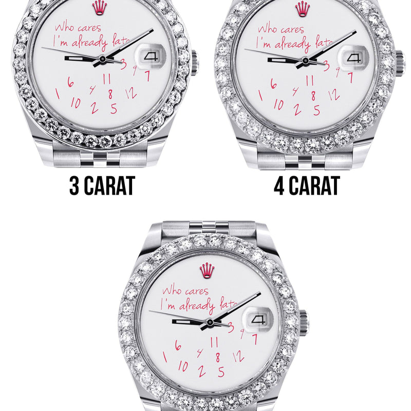 Rolex Datejust 41 Watch | 41 MM | "Who Cares I'm Already Late" Custom Dial | Jubilee Band