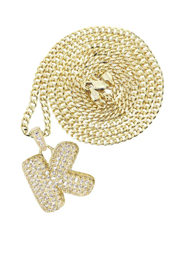 10K Yellow Gold Bubble Letter 