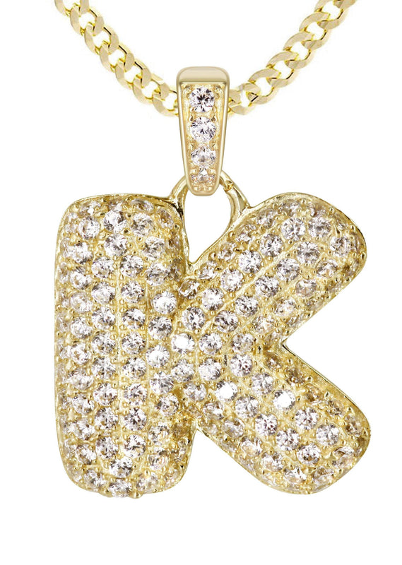 10K Yellow Gold Bubble Letter 