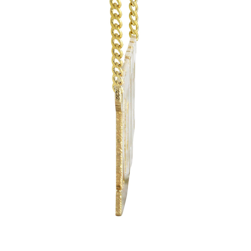 14K Gold  Diamond Cut Name Plate Necklace | Style #46