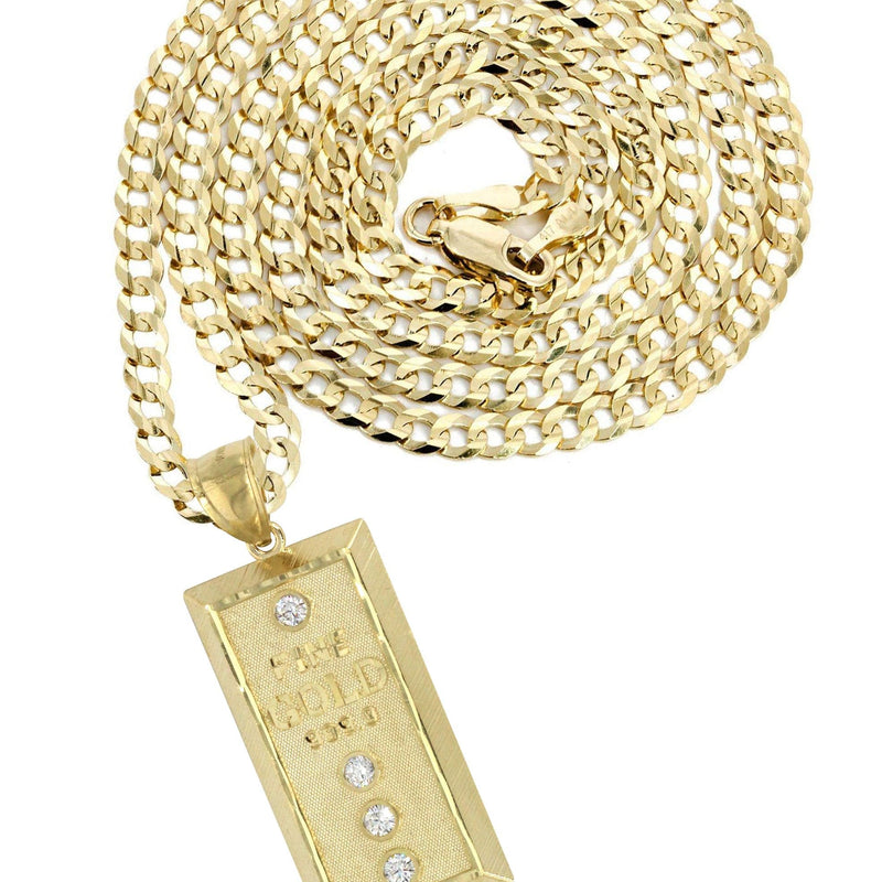 10K Yellow Gold Gold Brick Necklace | Appx. 15.1 Grams
