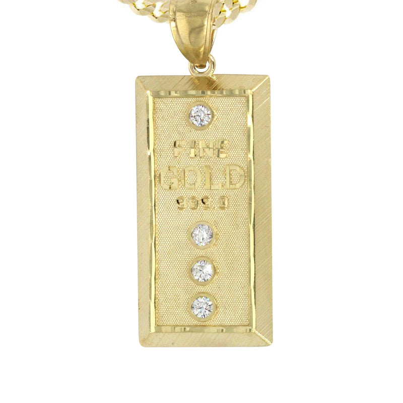 10K Yellow Gold Gold Brick Necklace | Appx. 15.1 Grams