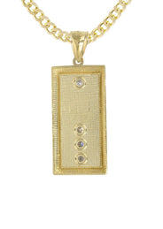 10K Yellow Gold Gold Brick Necklace | Appx. 15.1 Grams
