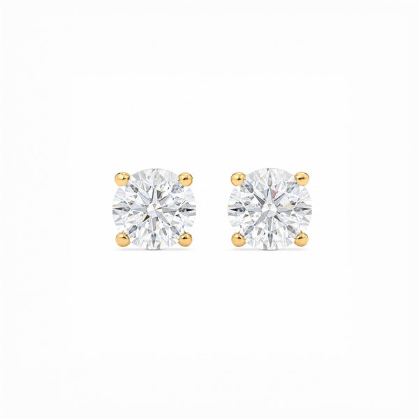 14K Lab Grown Diamond Stud Earrings Yellow Gold