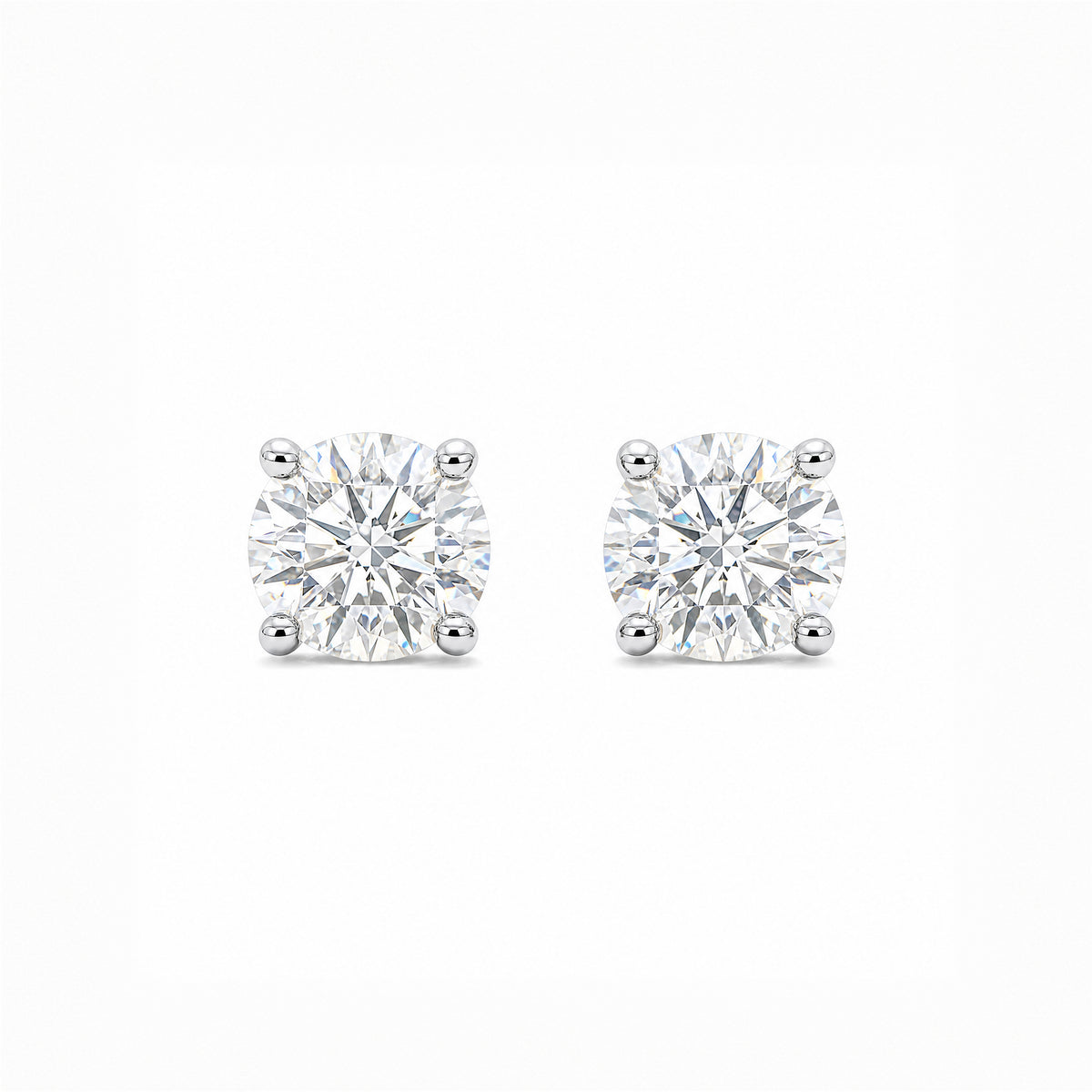 2 ctw Round Lab-Grown Diamond Stud Earrings - Creme de la Creme