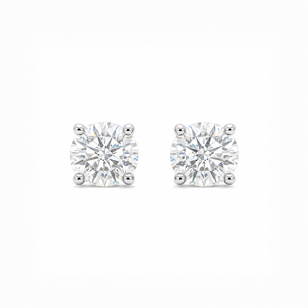 14K Lab Grown Diamond Stud Earrings White Gold