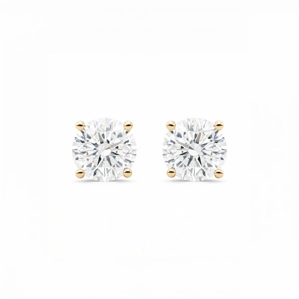 14K Lab Grown Diamond Stud Earrings Yellow Gold