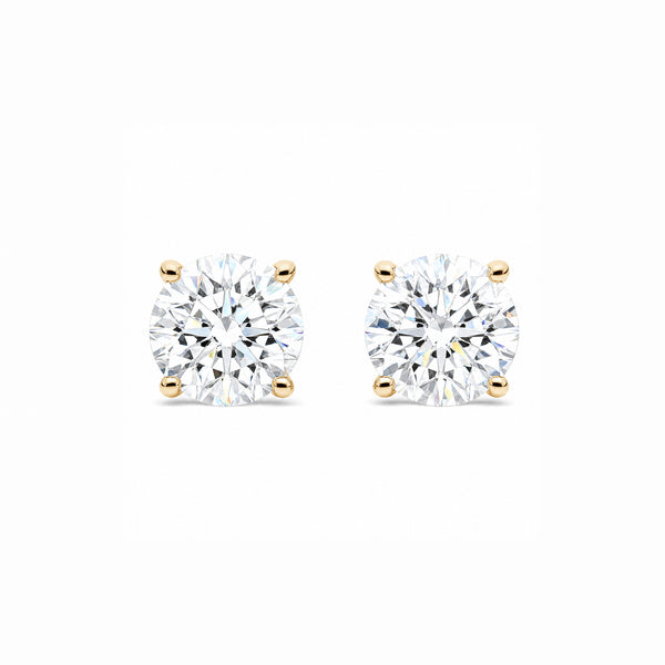14K Lab Grown Diamond Stud Earrings Yellow Gold