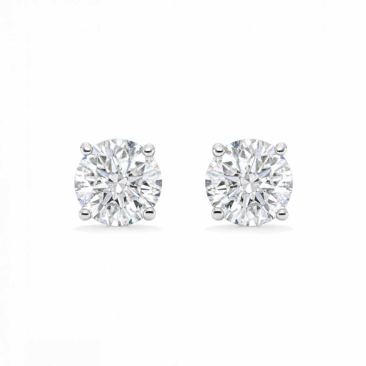 4 ctw Round Lab-Grown Diamond Stud Earrings - Creme de la Creme