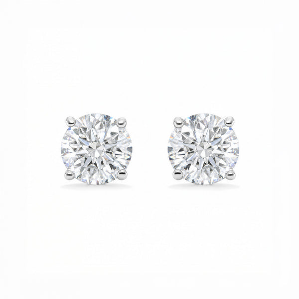 14K Lab Grown Diamond Stud Earrings White Gold
