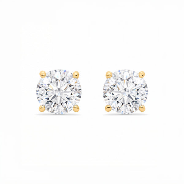 14K Lab Grown Diamond Stud Earrings Yellow Gold