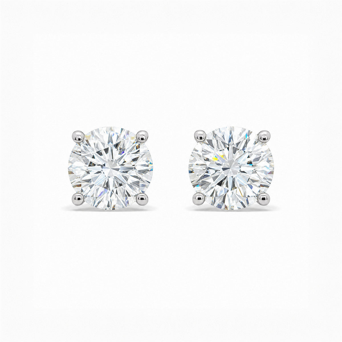 5 ctw Round Lab-Grown Diamond Stud Earrings - Creme de la Creme