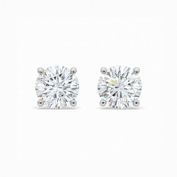 14K Lab Grown Diamond Stud Earrings White Gold