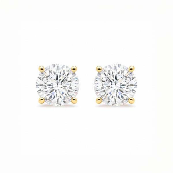 14K Lab Grown Diamond Stud Earrings Yellow Gold