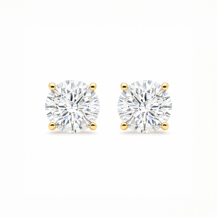 14K Lab Grown Diamond Stud Earrings Yellow Gold
