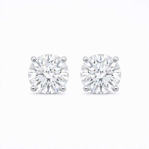 14K Lab Grown Diamond Stud Earrings White Gold