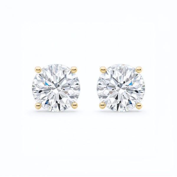 14K Lab Grown Diamond Stud Earrings Yellow Gold