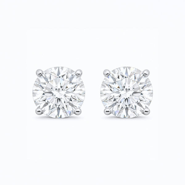 14K Lab Grown Diamond Stud Earrings White Gold