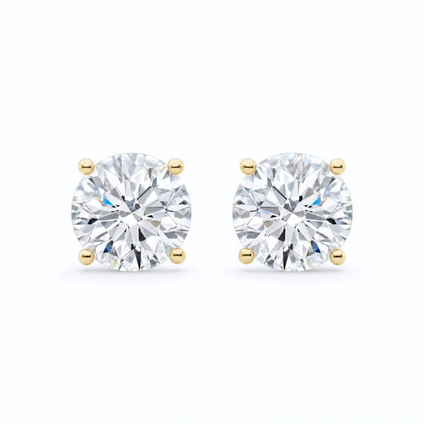 14K Lab Grown Diamond Stud Earrings Yellow Gold