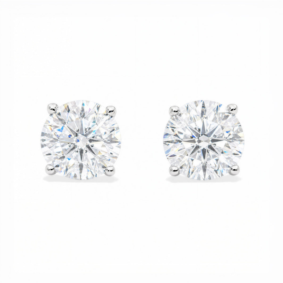 8 ctw Round Lab-Grown Diamond Stud Earrings - Creme de la Creme