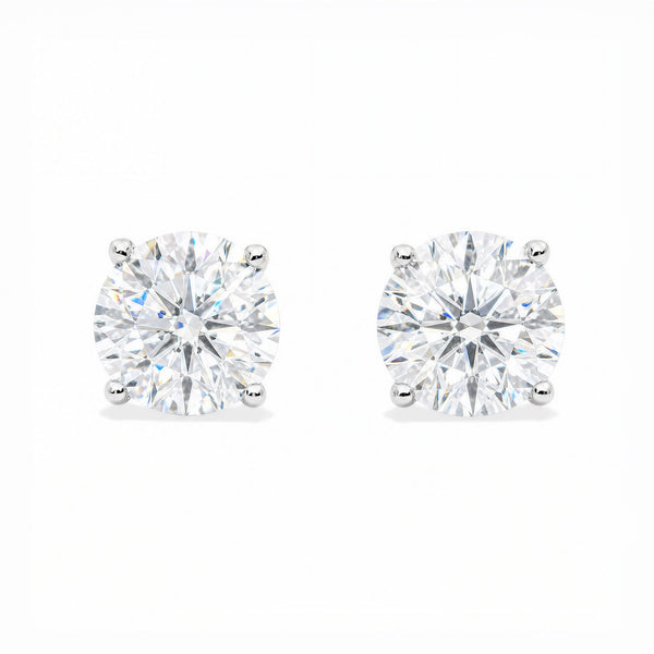 14K Lab Grown Diamond Stud Earrings White Gold