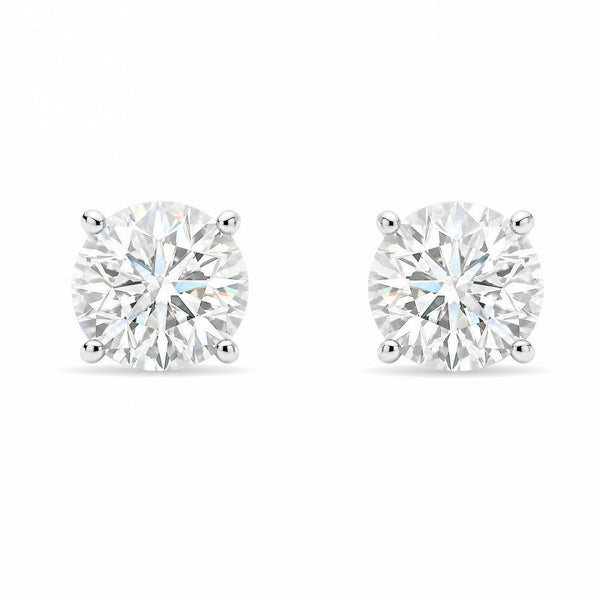 14K Lab Grown Diamond Stud Earrings White Gold