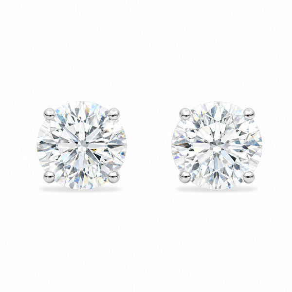 14K Lab Grown Diamond Stud Earrings White Gold