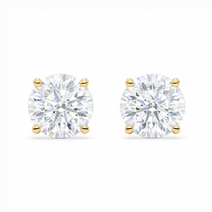 14K Lab Grown Diamond Stud Earrings Yellow Gold