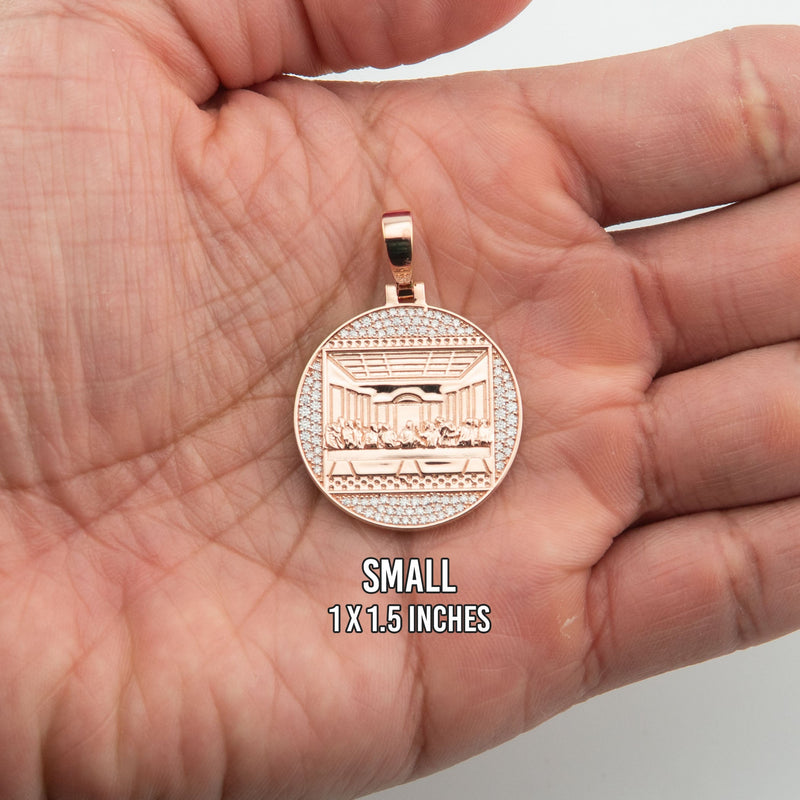 Men's VVS Lab Diamond Customizable Rose Gold Last Supper Necklace Pendant