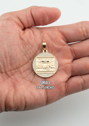 Men's VVS Lab Diamond Customizable Yellow Gold Last Supper Necklace Pendant
