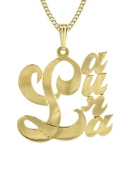 14K Gold  Big Letter Name Plate Necklace | Style #66