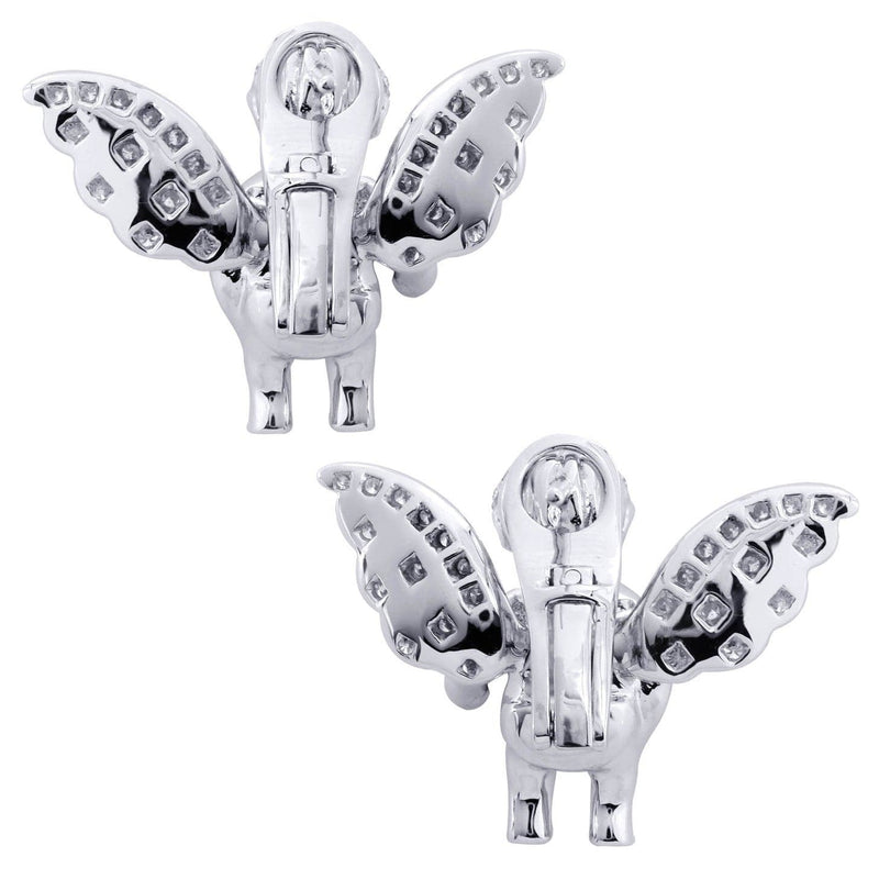 Diamond Earrings For Men |  14K White Gold  | 0.81 Carats