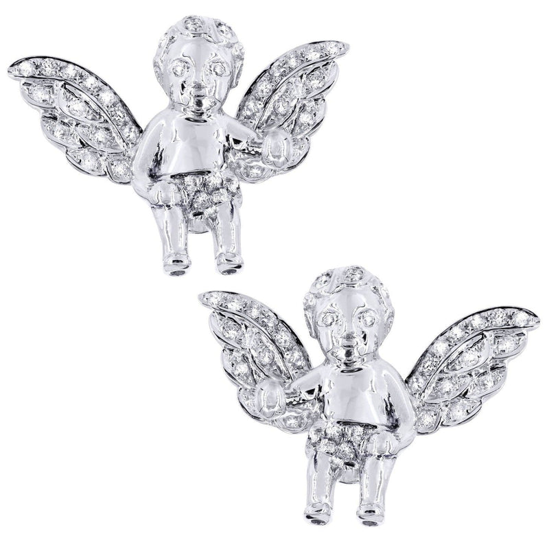 Diamond Earrings For Men |  14K White Gold  | 0.81 Carats