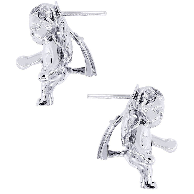 Diamond Earrings For Men |  14K White Gold  | 0.81 Carats