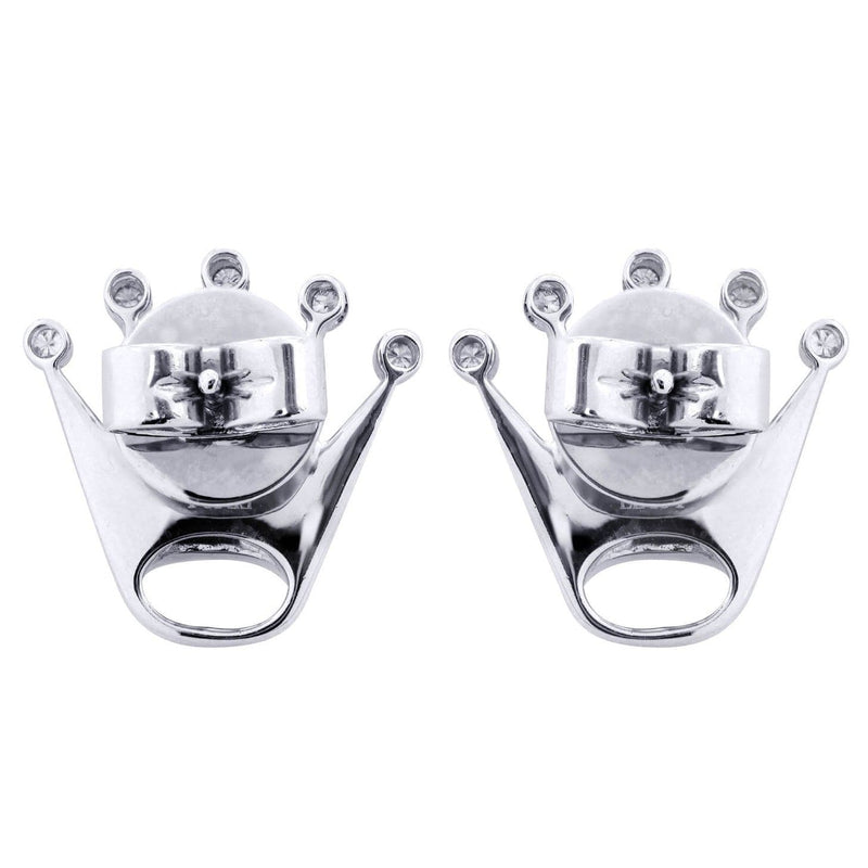 Diamond Earrings For Men |  14K White Gold  | 0.57 Carats