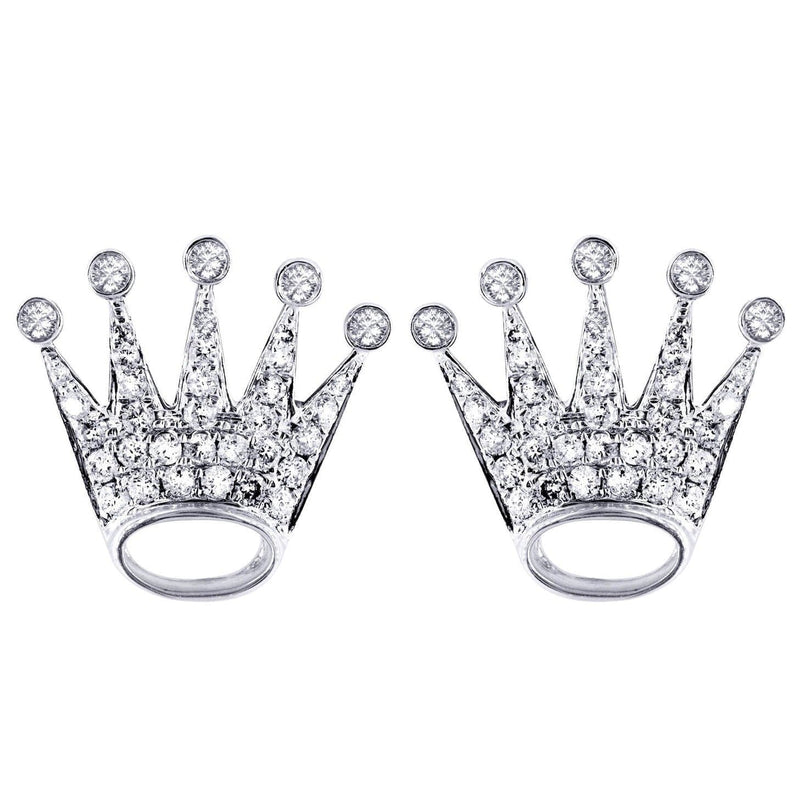Diamond Earrings For Men |  14K White Gold  | 0.57 Carats