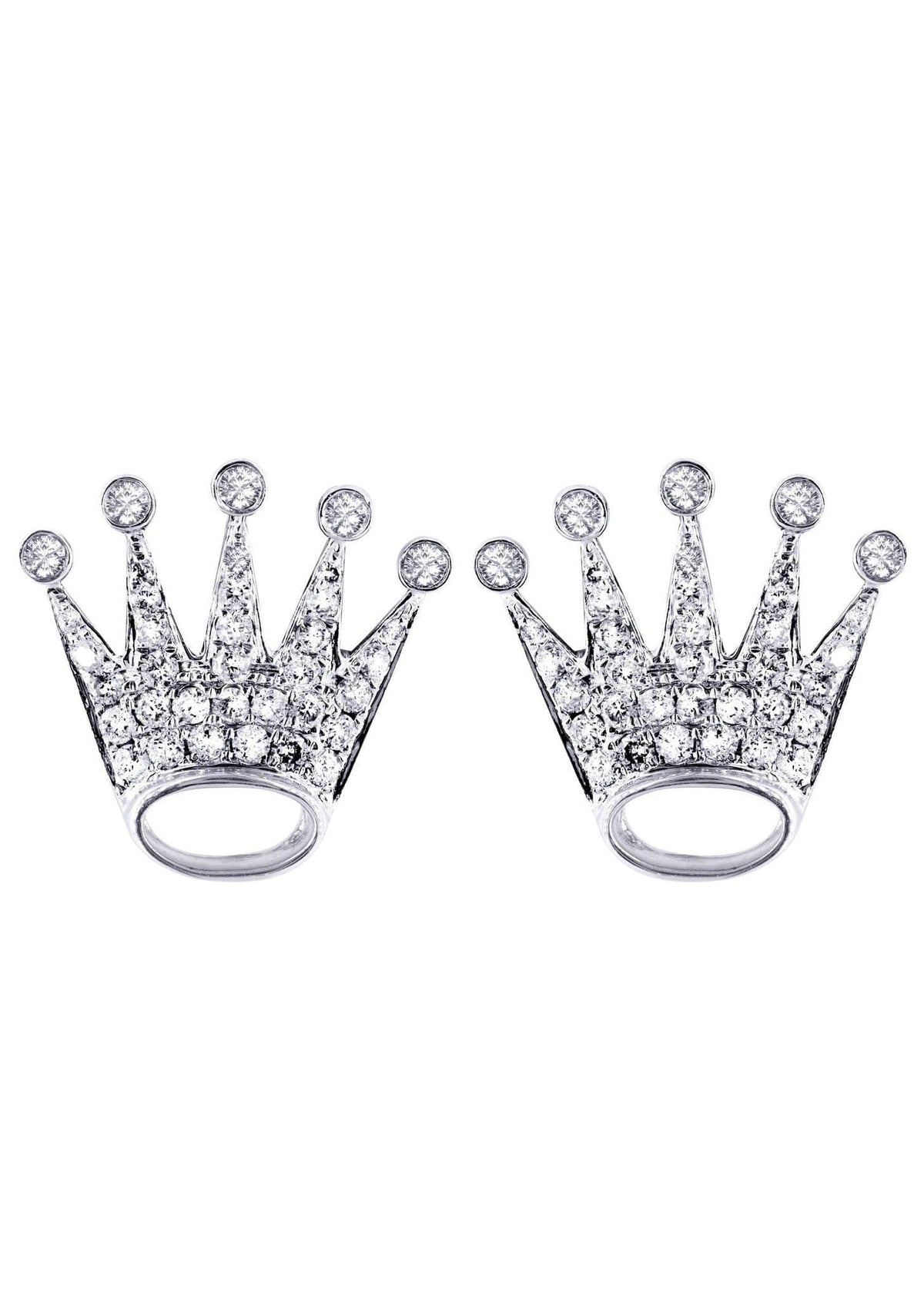 Diamond Earrings For Men |  14K White Gold  | 0.57 Carats
