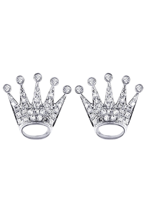 Diamond Earrings For Men |  14K White Gold  | 0.57 Carats