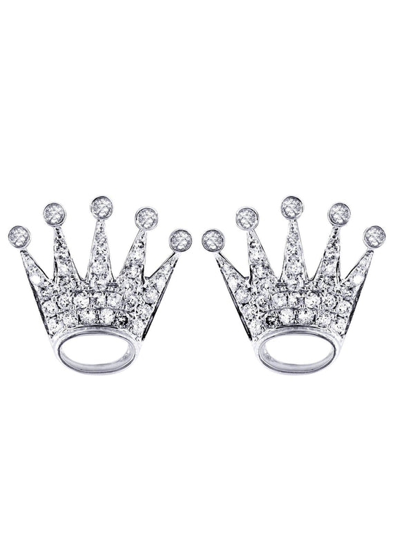 Diamond Earrings For Men |  14K White Gold  | 0.57 Carats