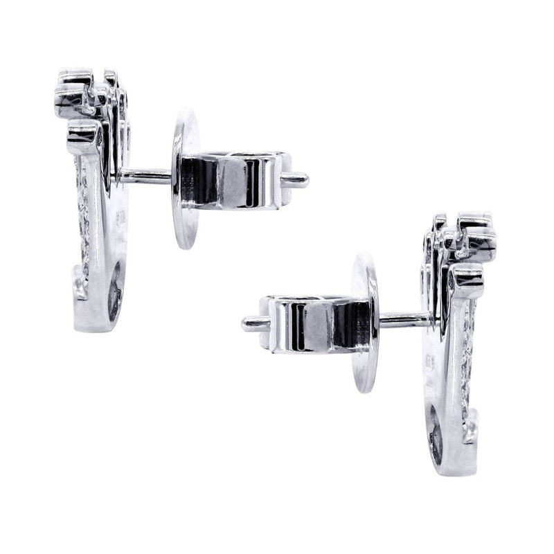 Diamond Earrings For Men |  14K White Gold  | 0.57 Carats