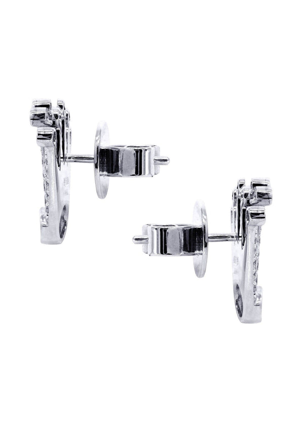 Diamond Earrings For Men |  14K White Gold  | 0.57 Carats