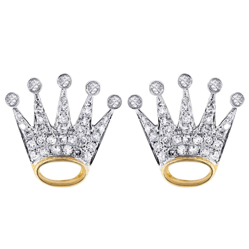 Diamond Earrings For Men |  14K Yellow Gold  | 0.58 Carats