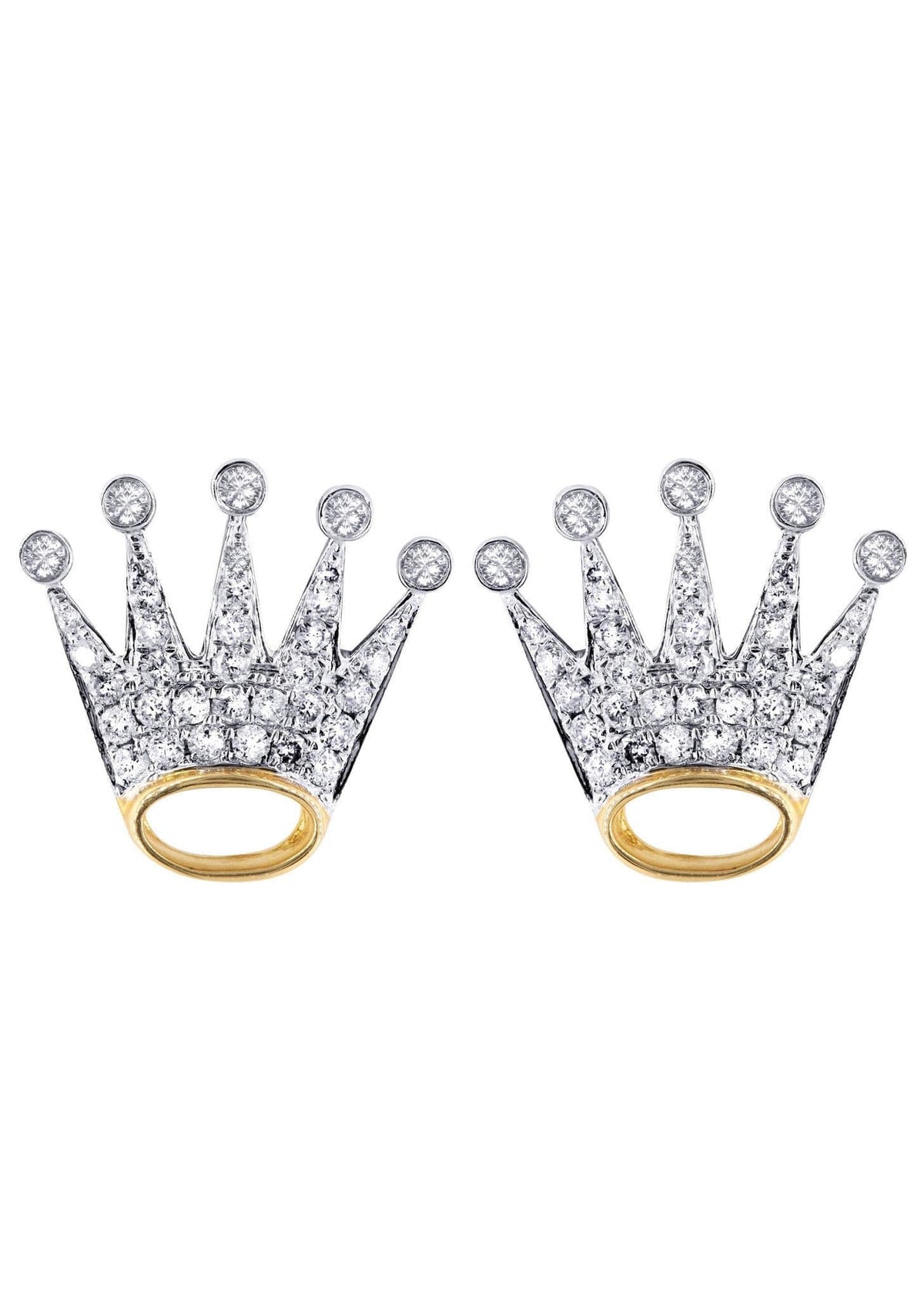 Diamond Earrings For Men |  14K Yellow Gold  | 0.58 Carats
