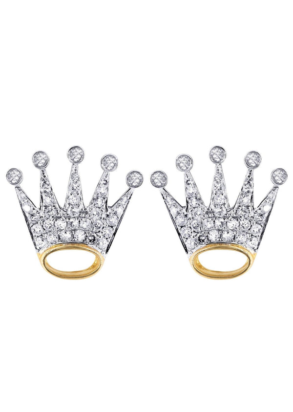 Diamond Earrings For Men |  14K Yellow Gold  | 0.58 Carats